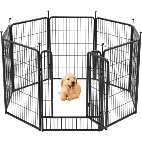 FXW Rollick Dog Playpen Outdoor, 8 Panels 40″ Height Dog Fence Exercise Pen with Doors for Large/Medium/Small Dogs, Pet Puppy Playpen for RV, Camping, Yard