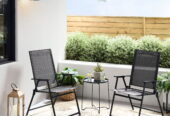 Mainstays Greyson 3-Piece Steel and Sling Folding Outdoor Patio Bistro Set, Black