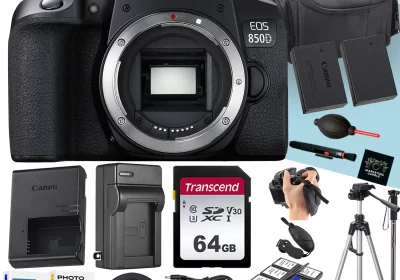 Canon-EOS-850D-Rebel-T8i-DSLR-Camera-Body-Only-64-GB-Memory-Tripod-Monopod-Extra-Battery-More-20pc-Bundle-cipads-freeads