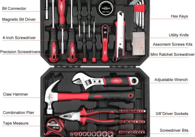 EXCITED-WORK-100-Piece-Home-Repair-Tool-Kit-General-House-Hand-Tool-Set-with-Plastic-Storage-Case-Socket-Wrench-Hammer-cipads-freeads