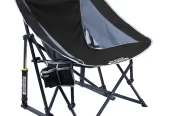 Gymax Hammock Camping Chair w/ Retractable Footrest & Carrying Bag for Camping Picnic Black