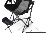 GCI Outdoor Pod Rocker Foldable Rocking Camp Chair, Black