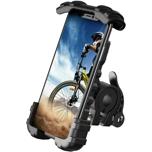 Lamicall Bike Phone Holder, Phone Mount Holder for Bike Motorcycle – Bicycle Handlebar Phone Mount for 4.7″ – 6.8″ Phones – BM02 Black