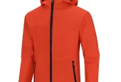 Mifelio Rain Jacket Men, Men’s Casual Hooded Long Sleeve Zipper Pocket Coat Thin Lightweight Jacket Hiking Outdoor Windbreaker Jackets for Men Red XL