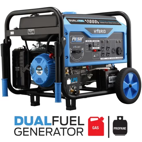 Pulsar 10,000-Watt Dual Fuel Portable Generator with Electric Start (CARB)