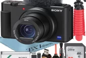 Sony ZV-1F Vlogging Camera (Black) with SanDisk 32GB Memory Card + ZeeTech Accessory Bundle