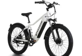 Totem RANGER 750W Electric Bicycle for Adults, 26″*3.0 Fat Tire Electric Bike, 48V 15Ah Removable Battery, Shimano 7-Speed Gears Ebike, White