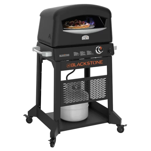 Blackstone Outdoor Propane Pizza Oven with 16″ Rotating Cordierite Stone and Mobile Stand