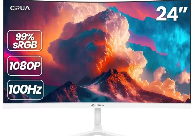 CRUA-24-FHD-75Hz-Curved-Computer-Monitor1080P-Narrow-Bezel-Office-Monitor99-SRGBFreeSync-HDMIWhite-cipads-freeads