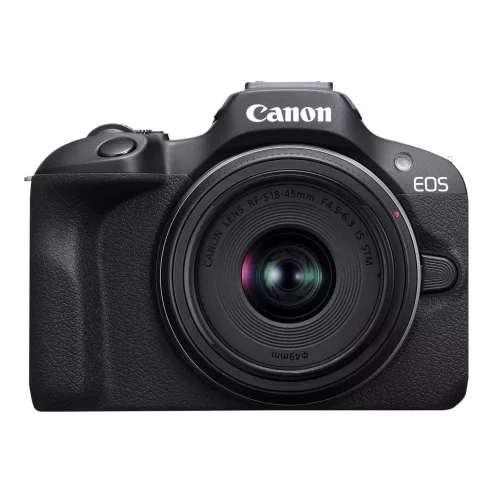 Canon EOS R100 – Mirrorless Camera – 24.1 MP – APS-C – 4K / 29.97 fps – 2.5x optical zoom RF-S 18-45mm F4.5-6.3 IS STM lens – Wi-Fi, Bluetooth – black