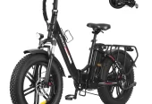 INTHEAIR Ranger Electric Bike, Adults Foldable Ebike for Adults 20″ x 4.0 Fat Tire Step Thru Electric Bicycle with 750W Motor, 48V 13AH-Black