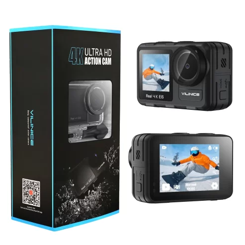 VILINICE Action Camera Ultra HD 4K,up to 30m Underwater, 170° Wide Angle,Waterproof Sports Camera with WiFi, 2 Batteries, 32G SD Card, Mounting Accessories Kit