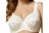 Women’s Elila 2311 Full Coverage Stretch Lace Underwire Bra (Ivory 42G)