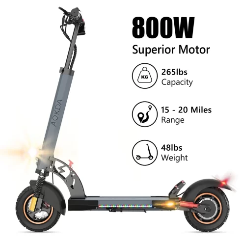 iENYRID Electric Scooter for Adults, Foldable Lightweight Commute E-scooter 800W 12.5Ah 3 Speeds Electric Scooter up to 20 Miles Long Range & 28mph, 265lbs Capacity