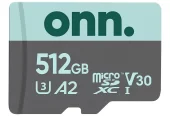 onn. 512GB Class 10 U3 V30 MicroSDXC Flash Memory Card