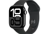 Apple Watch Series 10 GPS 42mm Jet Black Aluminum Case with Black Sport Band – M/L