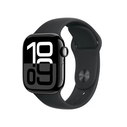 Apple Watch Series 10 GPS 42mm Jet Black Aluminum Case with Black Sport Band – M/L