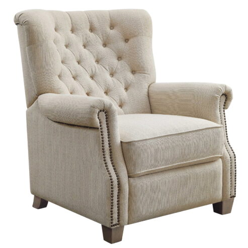 Better Homes & Gardens Tufted Push Back Recliner, Beige Fabric Upholstery