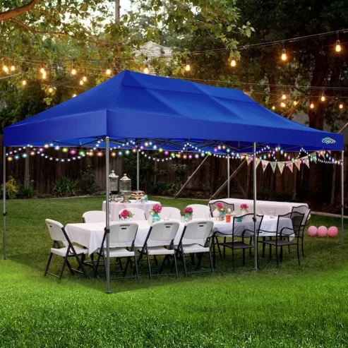 COBIZI 10×20 Heavy Duty Pop up Canopy Tent with 6 sidewalls Easy Up Commercial Outdoor Canopy Wedding Party Tents for Parties All Season Wind & Waterproof Gazebo with Roller Bag,Dark Blue(Thickened) at walmart.com near me