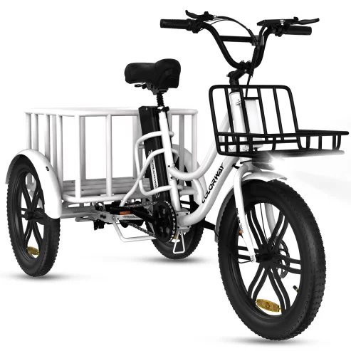 COLORWAY Electric Trike 500W Electric Bike for Adult, 3 Wheel Electric Bicycle with UL Tested 48V 13Ah Battery 20*3.0 Fat Tire Tricycles for Men Women with Front & Rear Baskets UL2849 at walmart.com near me