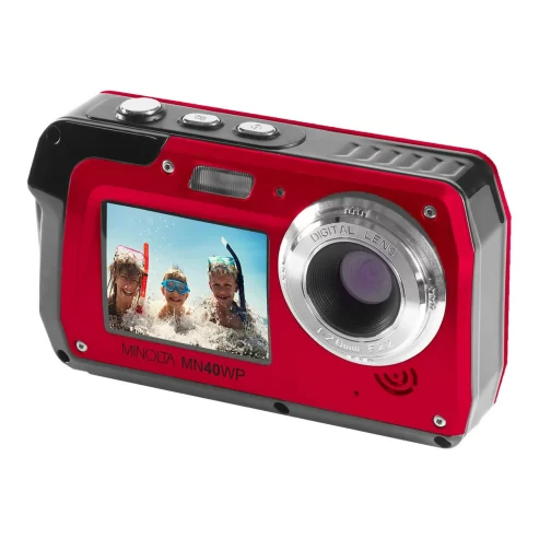 Minolta MN40WP – Digital camera – compact – 13.0 MP – 2.7K / 30 fps – underwater up to 9.8 ft – red