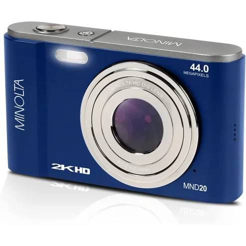 Minolta MND20 16x Digital Zoom 44 MP/2.7K Quad HD Digital Camera (Blue), MND20-BL