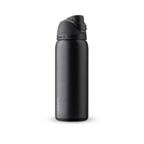 Owala FreeSip Water Bottle Stainless Steel, 32 Oz., Very Dark Black