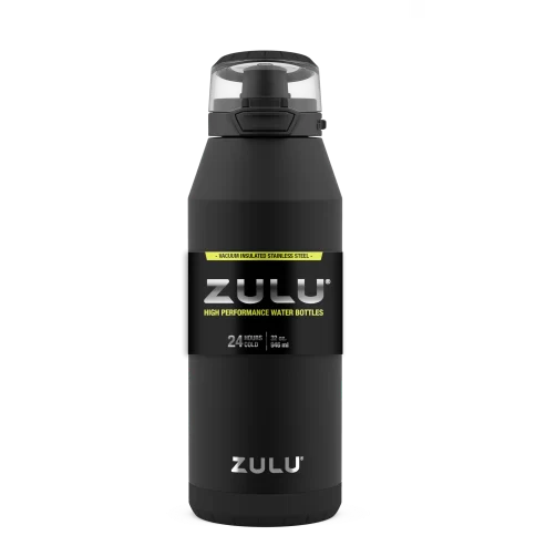 ZULU Swift 32 Fluid Ounce Stainless Steel Vacuum Insulated Water Bottle with Chug Lid, Black at walmart.com near me