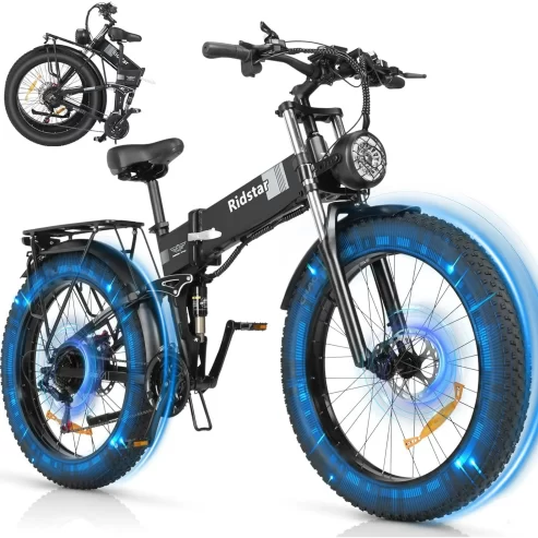 1500W 35MPH Mountain Bike,Foldable Electric Bike for Adults,48V 20AH Battery Beach Snow off Road,26″ x 4.0″ Fat Tire 21 Speed Ebike, Electric Bicycle UL 2849 near me