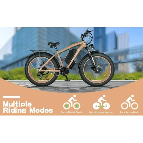 2000W Dual Motors Ebike 48V 20Ah Removable Battery 30MPH Electric Bike 26″*4.0 Fat Tire 21-Speed Hydraulic Disc Brake Electric Bike Lockbale Suspension Near me