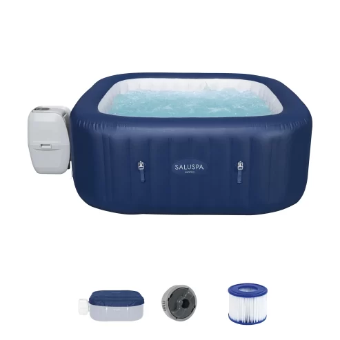 Bestway SaluSpa Hawaii AirJet 2 to 6 Person Square Inflatable Hot Tub, Blue Near Me