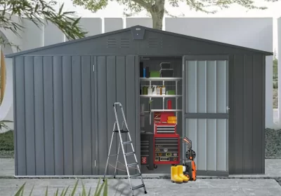 Donext-Backyard-Storage-Shed-11x-9-with-Galvanized-Steel-Frame-Windows-Outdoor-Garden-Shed-Metal-Utility-Tool-Storage-Room-cipads-freeads