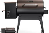 KingChii 456 SQ.IN. Wood Pellet Grill & Smoker with Automatic Temperature Control, Foldable Legs for Easy Storage and Transport, Multifunctional BBQ Grill for Outdoor Cooking