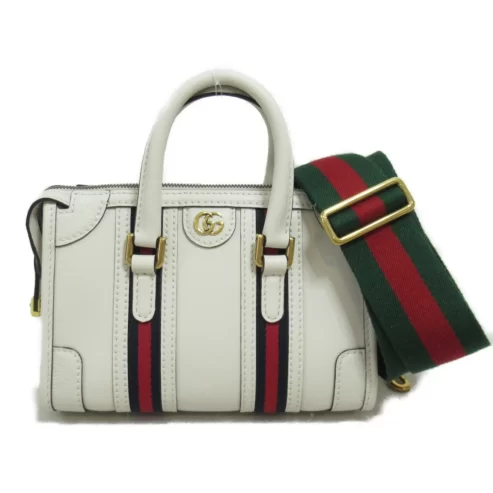 Pre-Owned GUCCI Mini Top Handle 2way Shoulder Bag with Double G White leather 715771AAA0O9041 (Like New) at walmart.com near me