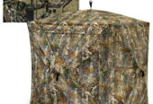 TIDEWE Hunting Blind 270°See Through with Silent Magnetic Door & Sliding Windows, 2-3 Person Pop Up Ground Blind with Carrying Bag, Portable Resilient Hunting Tent for Deer & Turkey Hunting Near Me