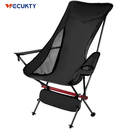 VECUKTY Ultralight High Back Camping Chair, Lightweight Folding Chairs with Headrest, Portable Compact for Outdoor Camp, Hiking, Picnic, Backpacking,Black Near Me