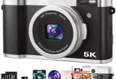 5K Digital Camera for Photography Autofocus 48MP Vlogging Camera for Youtube 16X Digital Zoom with Front and Rear Cameras with 32GB SD Card Near Me