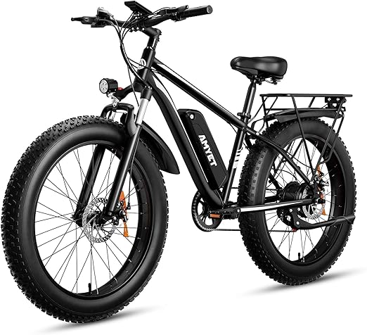 EB26 Electric Bike for Adults Peak 1500W Electric Bicycle 48V 15AH (720WH) Battery Electric Bike 26″ Fat Tire Mountain 32mph 7 Speed Gears Dual Shock Absorber Electric Bike
