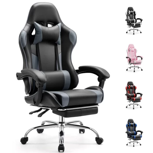 EDX Ergonomic Gaming Chair High Back Office Chair with Lumbar Support and Adjustable Armrests Swivel Racing Chair, Black and Gray Near Me At Walmart.com