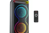 JAUYXIAN Large Bluetooth Speaker, Portable Party Speaker with DJ Lights, Remote Control, T20