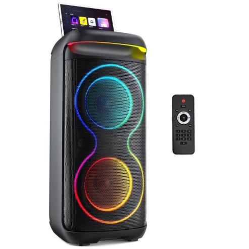 JAUYXIAN Large Bluetooth Speaker, Portable Party Speaker with DJ Lights, Remote Control, T20