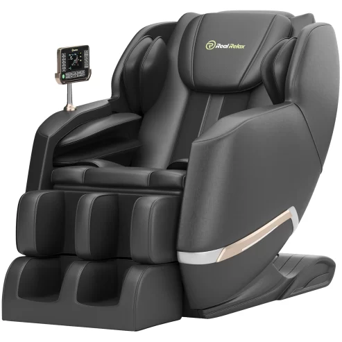 Real Relax Full Body Zero Gravity Shiatsu Recliner Electric Massage Chair, Black