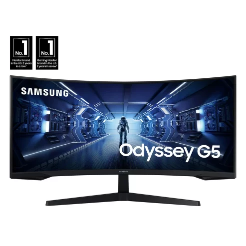 SAMSUNG 34″ Odyssey G55T WQHD 165Hz 1ms(MPRT) HDR Curved Gaming Monitor – LC34G55TWDNXZA