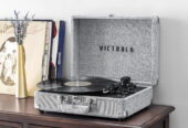 Victrola Journey+ Signature Bluetooth Suitcase Record Player- Grey at walmart.com