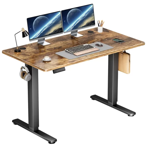 edx Electric Standing Desk, Height Adjustable Desk, 48 x 24 Inches Ergonomic Stand up Desk with Memory Preset and T-Shaped Metal Bracket for Home Office Near Me