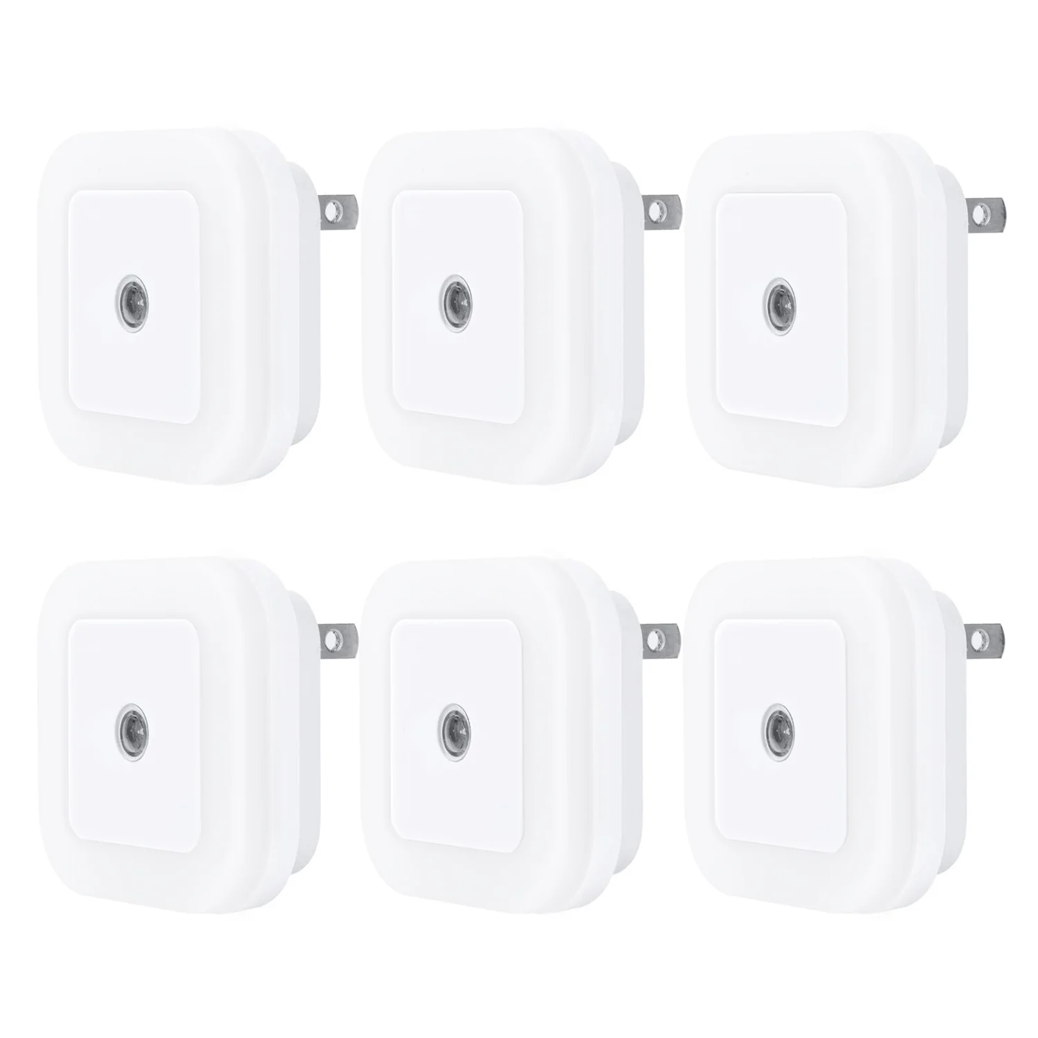 Behome Night Light with Smart Sensor, Auto-On/Off, Dusk to Dawn Night Lights Plug into Wall 6-Pack, LED Night Lamp for Bedroom, Bathroom, Hallway, White