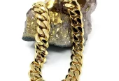 Bintu Miami Link Curb Chain Necklace, Gold 24K 14mm 24K Stamp, 24″, Cuban near me online at walmart.com