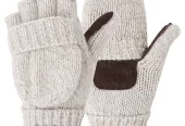 COOPLUS Mittens Winter Fingerless Gloves Warm Wool Knitted Gloves Convertible Gloves for Men and Women Near Me