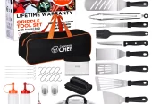 Commercial Chef 36-Piece Griddle Accessories for Blackstone, BBQ & Flat Top Grill Spatula Kit
