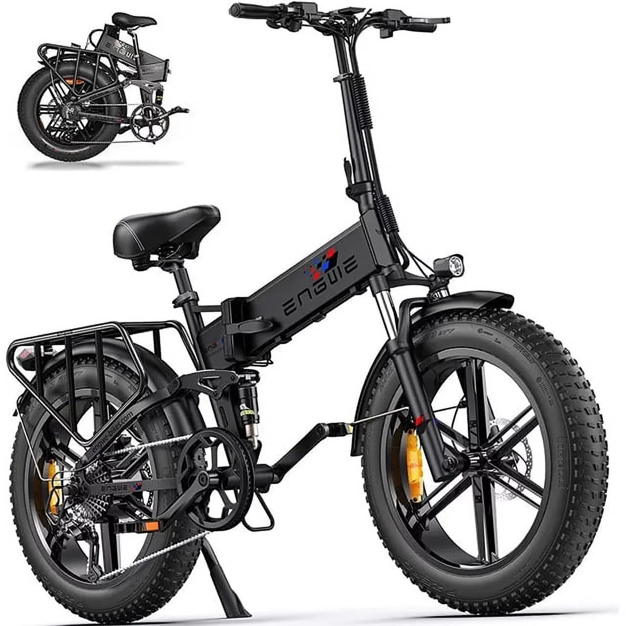 Engwe Engine Pro 750W Motor Folding Electric Bike for Adults，48V16Ah Build-in Lithium Battey,Black